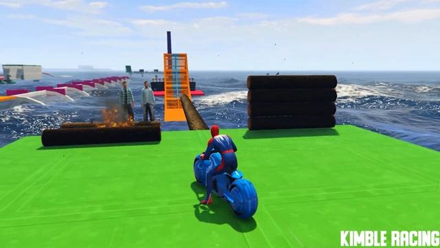 GTA V Epic New Stunt Race For Car Racing Challenge by Trevor and Shark смотреть онлайн