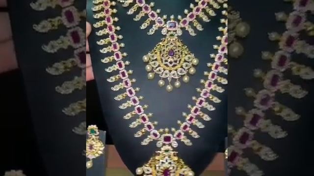 Gold Finish - Bridal / Semi-Bridal Sets - High Quality AD Stones with Pearl Hangings смотреть онлайн