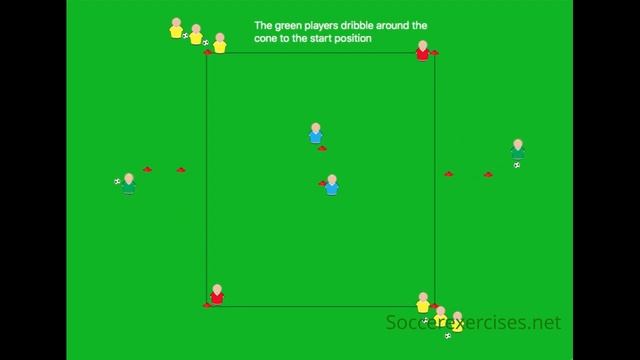 2 variations of hourglass passing and dribble drill - Soccer Exercises #67 смотреть онлайн