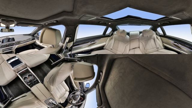 BMW 7 series. Панорама салона автомобиля