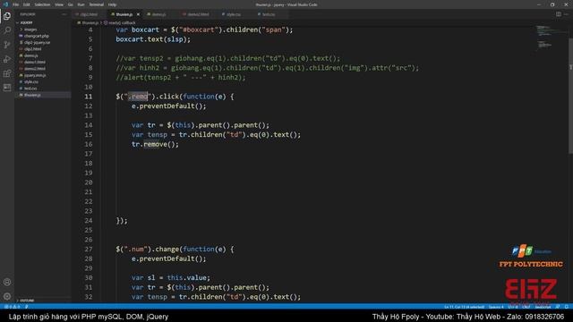 Lập trình giỏ hàng - php mysql jquery dom - 04 | addClass, removeClass, settimeout, keyframe смотреть онлайн