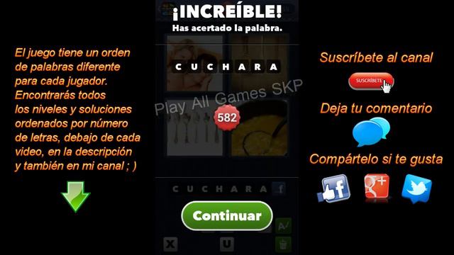 Soluciones de 7 Letras - Niveles 1 a 995 - 4 Fotos 1 Palabra - Android, iPhone, iOS смотреть онлайн