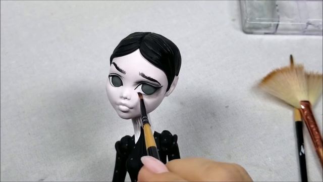 Doll Figurine Repaint WEDNESDAY ADDAMS The Addams Family | Halloween | Monster High Ooak Repaint смотреть онлайн