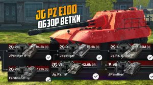 ОБЗОР Ветки Яги е100 | стоит ли качать Jg Pz E100? WoT Blitz