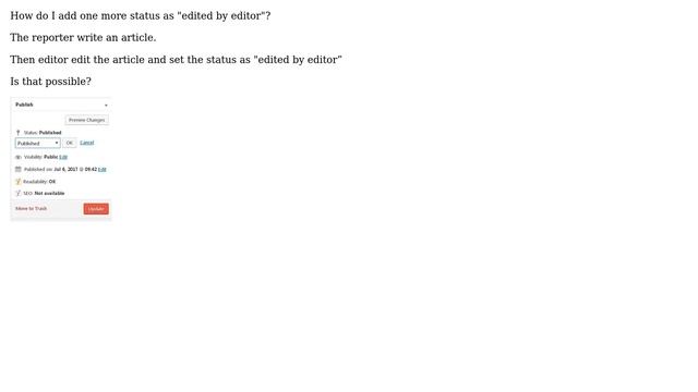 Wordpress: How do I add one more status as "edited by editor"? смотреть онлайн