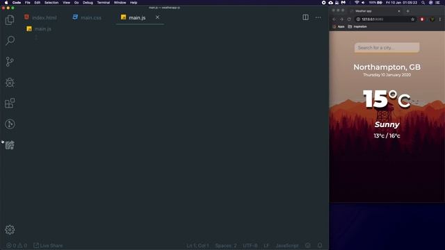 Build a Weather app using HTML, CSS & JavaScript in 2020 смотреть онлайн