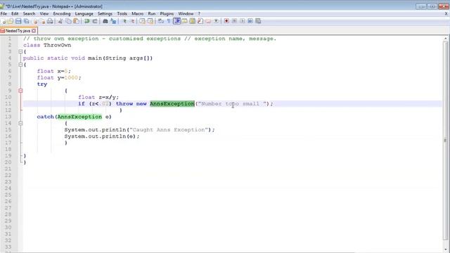 Customised Exceptions in Java смотреть онлайн