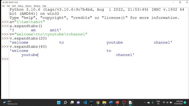 string expandtabs function in python |string format function in python(Hindi) #string #avitsupaul смотреть онлайн