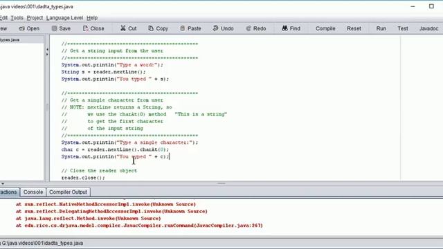 Java data types using Dr. Java смотреть онлайн
