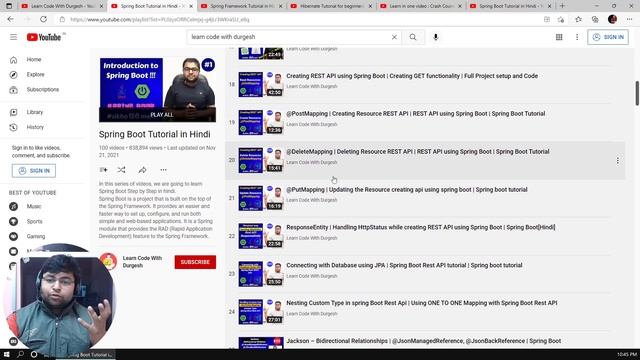 How to master spring boot from @LearnCodeWithDurgesh смотреть онлайн