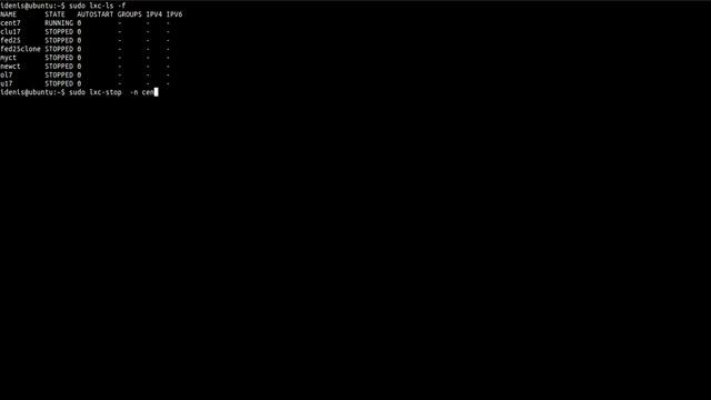 Остановка контейнера LXC [Linux Conteiners] смотреть онлайн