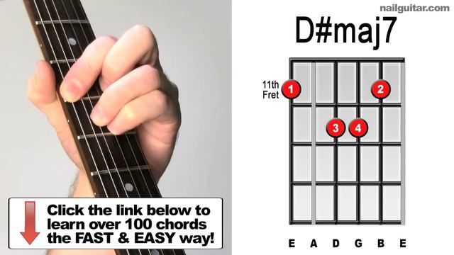 D#maj7 - Easy Tutorial - Important Guitar Chords (for music like Billy Joel, Garth Brooks, ... смотреть онлайн