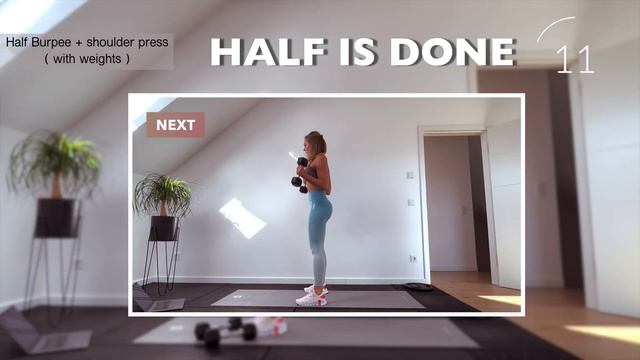 Intense Full Body Fat burn workout - with weights - burns a lot of calories ! смотреть онлайн