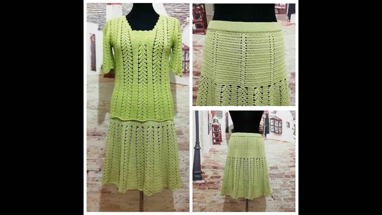 Летняя юбочка крючком из хлопковой пряжи. Вязание пояса. смотреть онлайн