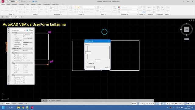 AutoCAD VBA #33. Dikdörtgen çiz-2. Polyline ile dikdörtgen смотреть онлайн