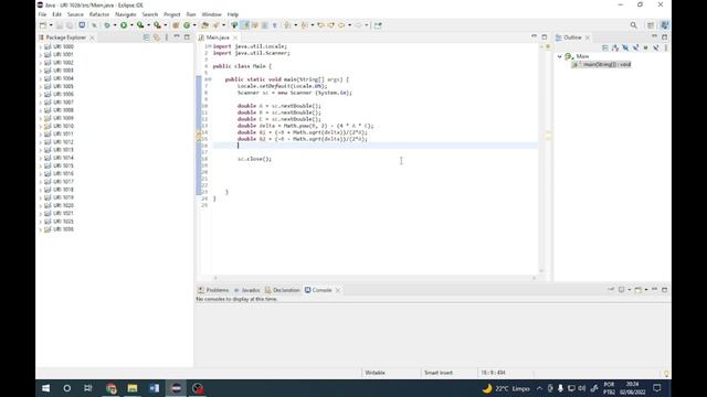 Fórmula de Bhaskara (URI 1036) - Exercício resolvido Java - Beecrowd смотреть онлайн