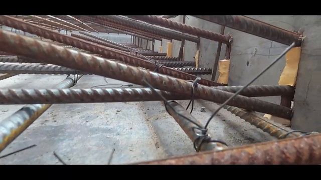 Монолитный участок между плитами. Армопояс под балки перекрытия. смотреть онлайн