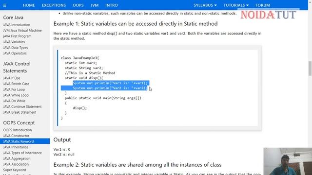 Static Class, Block, Methods and Variables смотреть онлайн