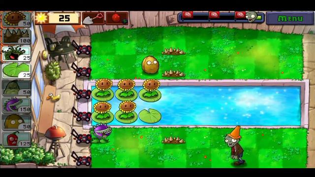 Растения против зомби | бассейн 6-7 уровень | горохострел военный. смотреть онлайн