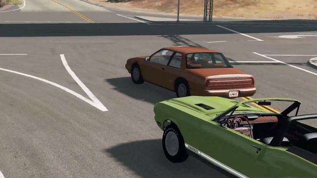 BeamNG - 1968 Ford Mustang Shelby GT500KR - Chase and Crash Test смотреть онлайн