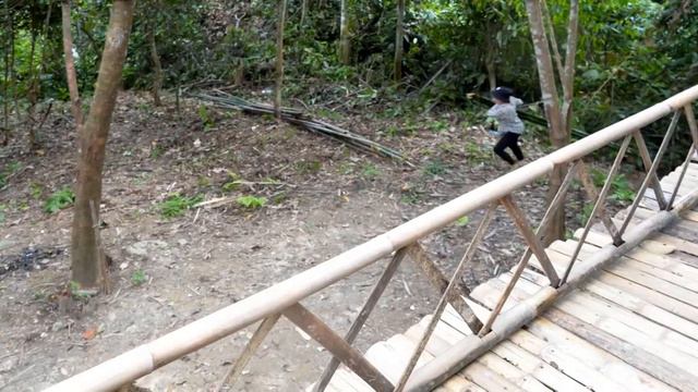 Survival alone in the forest - Build bamboo fence trapping wild animals | My free life Ep.6 смотреть онлайн