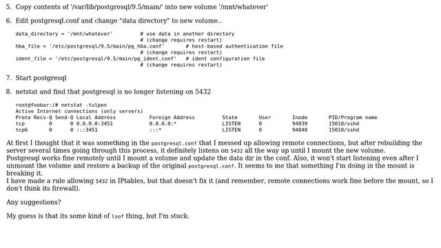 DevOps & SysAdmins: Postgresql - Stops listening after mounting volume to data directory смотреть онлайн