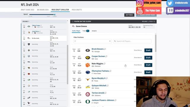 NFL MOCK DRAFT 2024 смотреть онлайн
