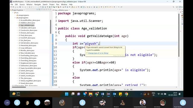 Java Class 25 Part 2 Access modifiers & Exception handling (4/4/2023) смотреть онлайн