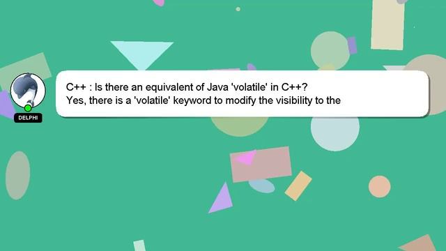 C++ : Is there an equivalent of Java 'volatile' in C++? смотреть онлайн