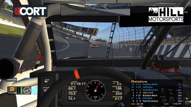 CORT Trading Paints Cup Series Round 7 of 18. Charlotte ROVAL 55 Laps! смотреть онлайн