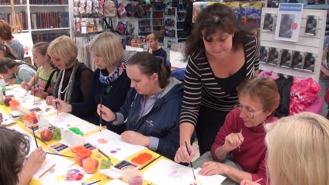 Мастер-класс Школы акварели С. Андрияки в Новом книжном магазине. смотреть онлайн