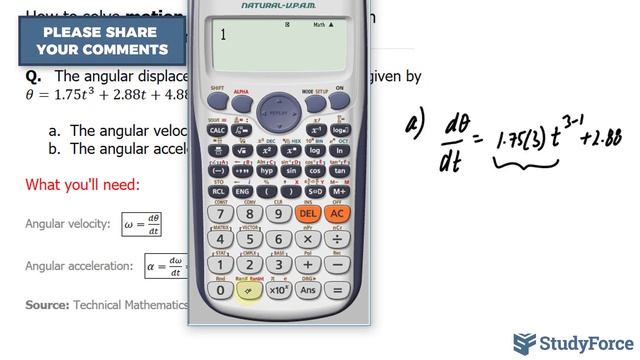 Find Angular Velocity and Acceleration Using Derivatives (Example 3) смотреть онлайн