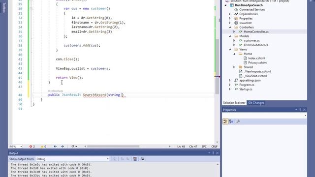 Runtime Search using Jquery AJAX in ASP.NET Core MVC смотреть онлайн