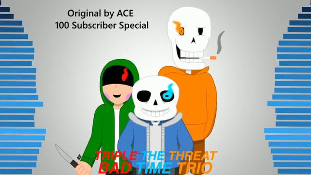 Undertale AUs - "Triple the Threat" (Remix) Theme of the Bad Time Trio [100 Subscriber Special] смотреть онлайн