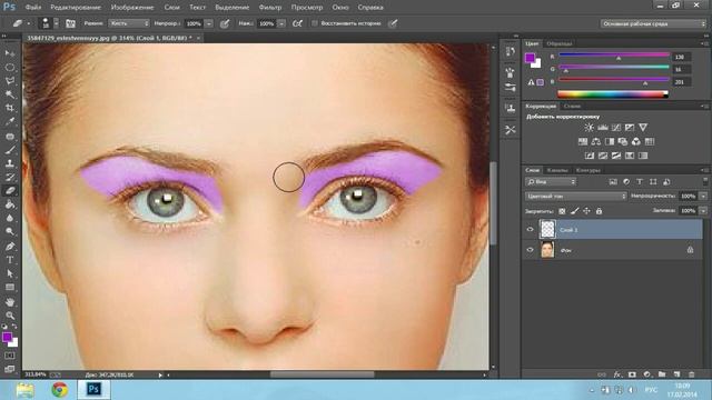 Как Добавить Макияж в Photoshop CC смотреть онлайн