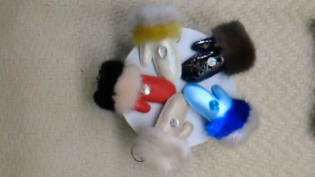 Варежки брелочки ,с мехом норки ручная работа смотреть онлайн