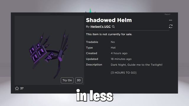 *NEW* HOW TO GET THIS UGC SHADOWED HELM IN ROBLOX! ? ? смотреть онлайн