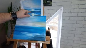 Рисуем море акрилом