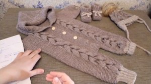 Комбинезон с косами спицами. Размер 6-9 месяцев. экспресс мастер класс расчет петель