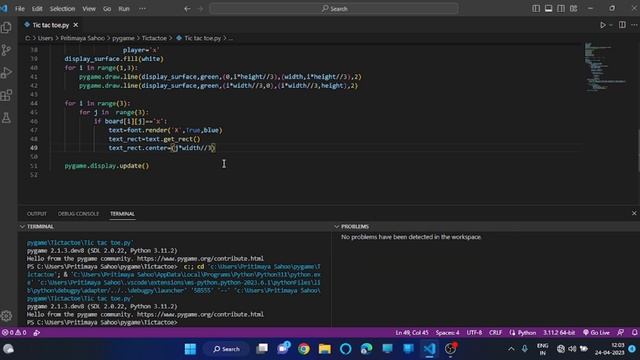 Tic tac toe game by python and pygame смотреть онлайн