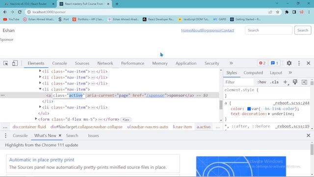 35. React JS Use Active NavLink From React Router DOM Bangla Tutorial смотреть онлайн