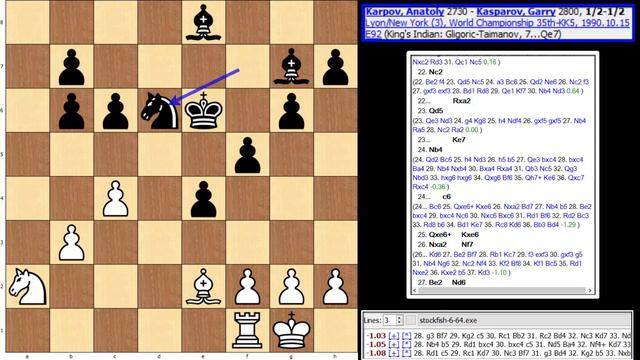World Championship 1990-Game 3-Karpov,Anatoly-Kasparov,Garry смотреть онлайн