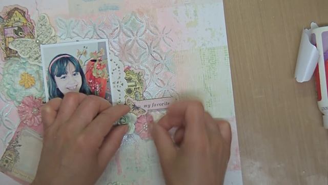 Mix Media & Shabby Chic Scrapbooking Layout -
