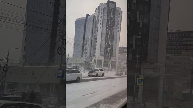Улица Лермонтова 21 ноября. Ветер. -20°C. ЯКУТСК смотреть онлайн
