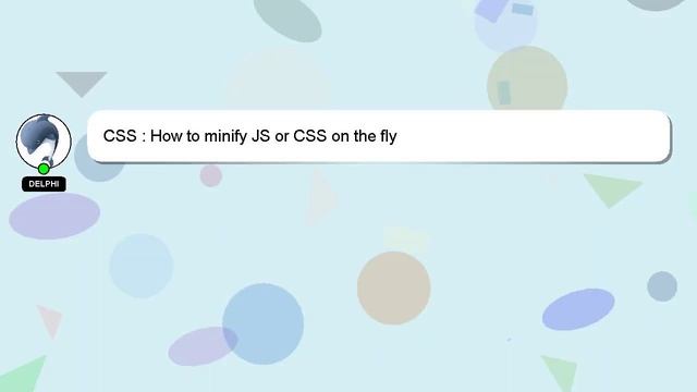 CSS : How to minify JS or CSS on the fly смотреть онлайн