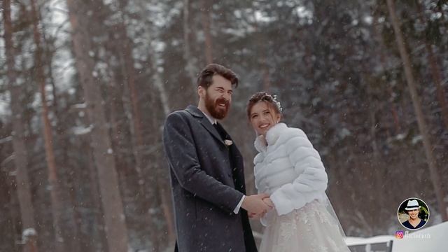 Шикарное видео зимней свадьбы на свадебной площадке у леса смотреть онлайн
