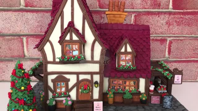 (31) Christmas Cake Tutorial _ Cottage Cake Tutorial _ House Cake Tutorial