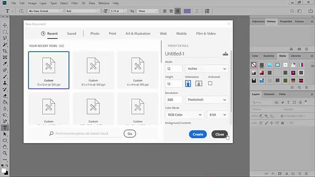 New Document Window Versions in Photoshop CC смотреть онлайн