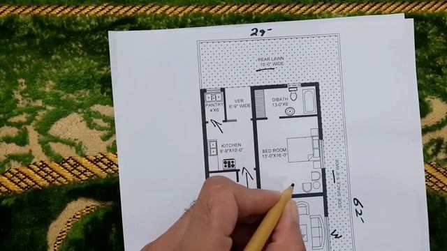 29 x 62 Feet House Plan with Elevation Design смотреть онлайн