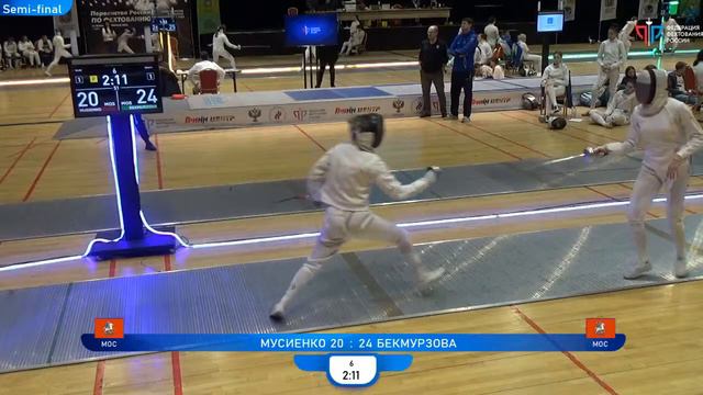 Первенство России по фехтованию среди юниоров 2023, шпага юниорки, СИНЯЯ дорожка смотреть онлайн